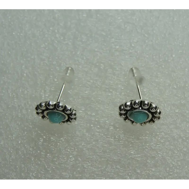 Сережки Liresmina Jewelry сережки-гудзики (пусети) Маргаритка блакитна thumbnail popup