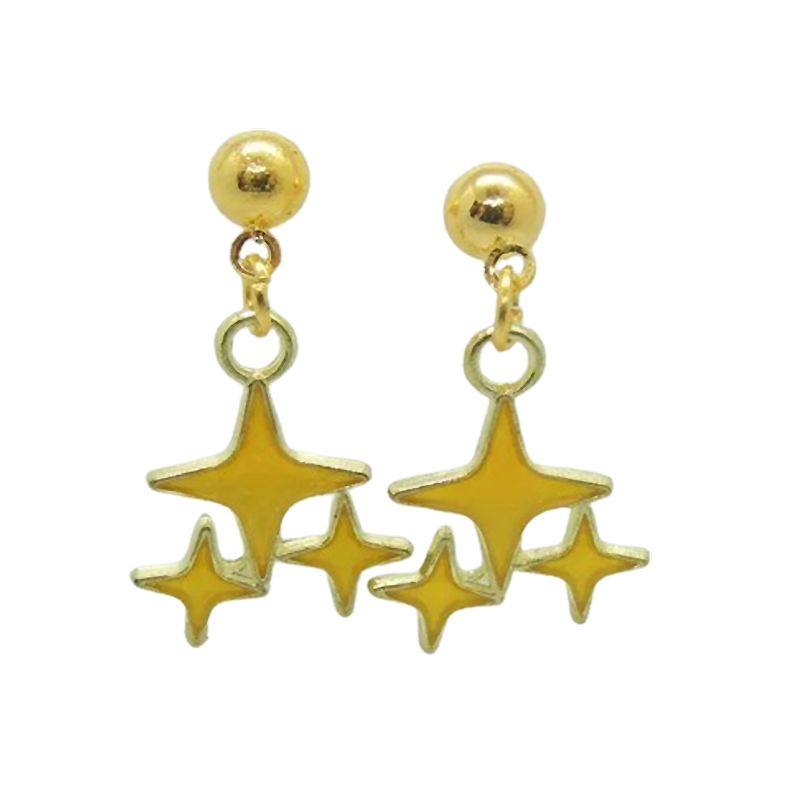 Сережки Liresmina Jewelry сережки-гудзики (пусети) Зорепад 2.5 см золотисті thumbnail popup