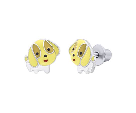 Сережки UmaUmi дитячі щенятко, жовті, срібні, 3.2 г. (006065)
 thumbnail popup