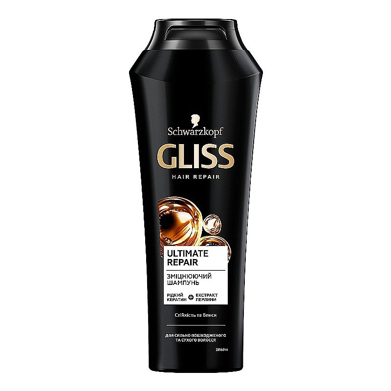 Шампунь Gliss Kur Ultimate Repair зміцнюючий, для сильно пошкодженого та сухого волосся, 400мл (0433 thumbnail popup