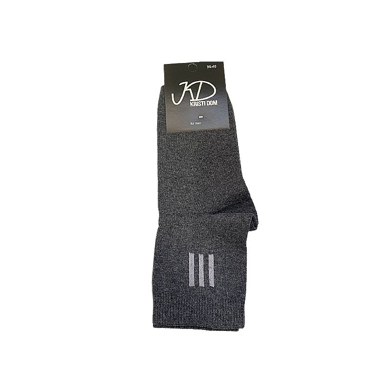 Шкарпетки KristiDom чоловічі стрейчеві, середні сірі з полосками р. 36-40 (832322) thumbnail popup