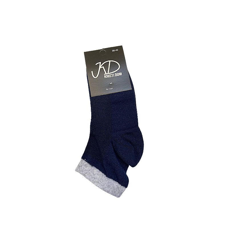 Шкарпетки KristiDom чоловічі стрейчові "сітка" середні, сині з білою полоскою р. 36-40 (832735) thumbnail popup