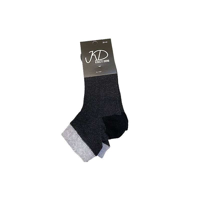 Шкарпетки KristiDom чоловічі стрейчові "сітка" середні, чорні з чорною п'яткою р. 36-40 (832728) thumbnail popup