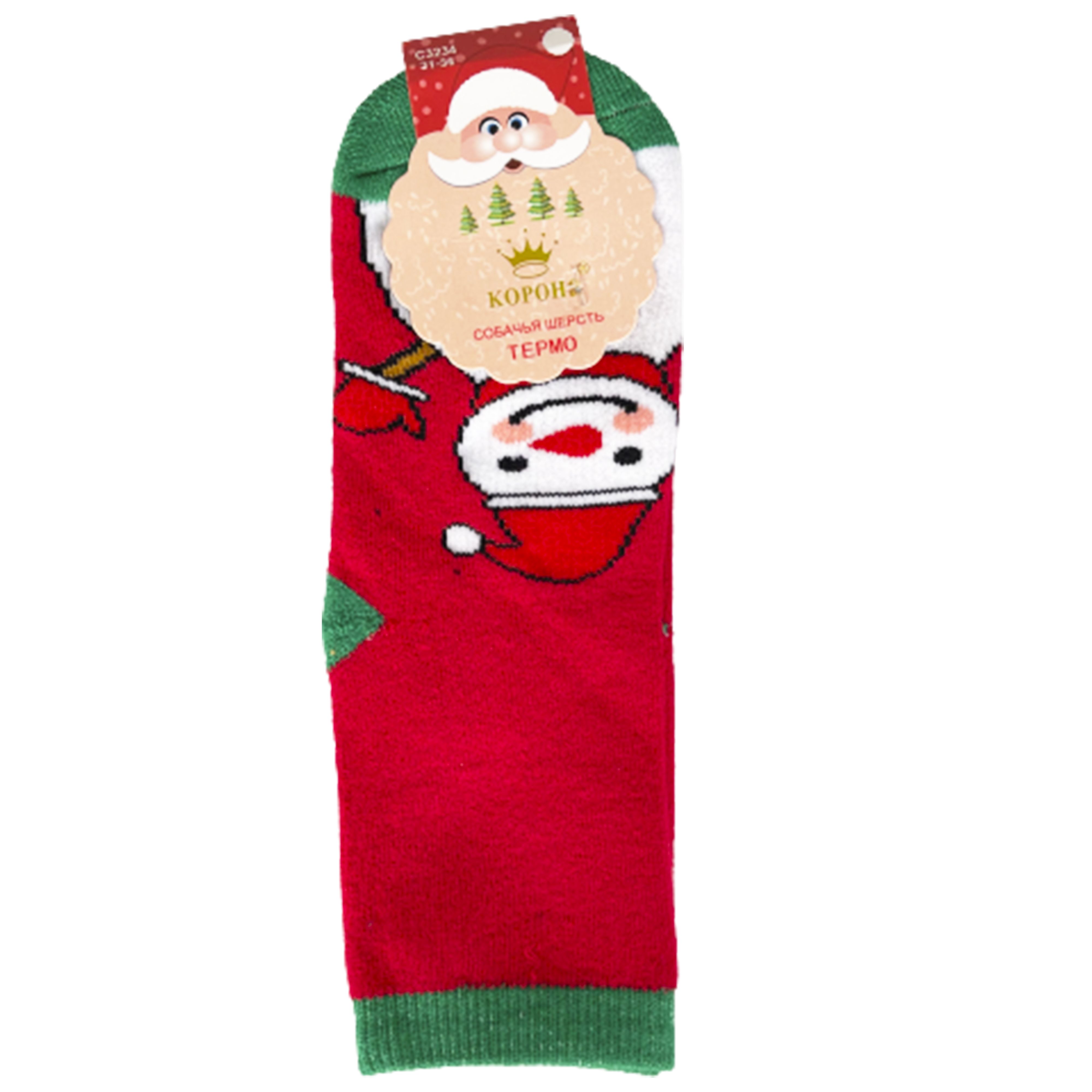 Шкарпетки TM Корона C3234 махрові, сніговик, червоні, р. 31-36  thumbnail popup
