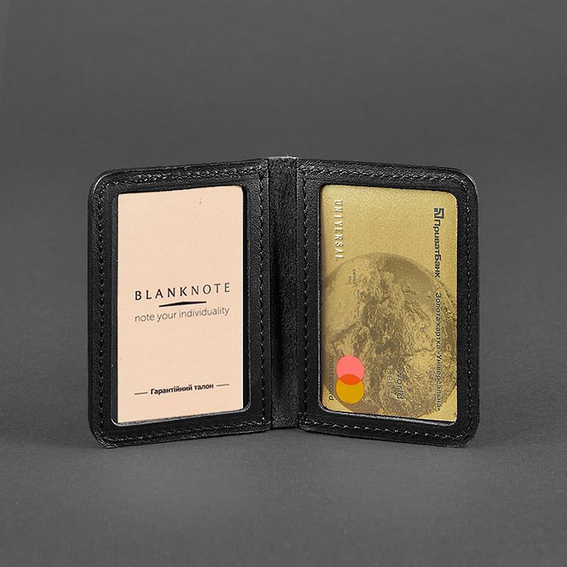 Шкіряна обкладинка для ID-паспорта і водійських прав 4.0 чорна
 thumbnail popup