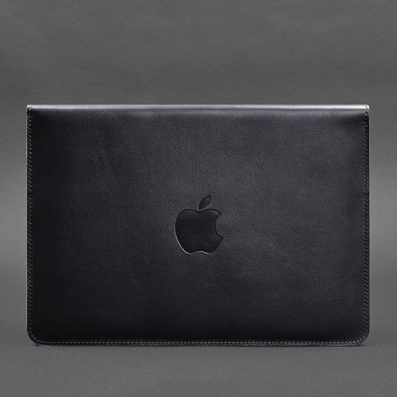 Шкіряний чохол-конверт на магнітах для MacBook 14 Темно-синій thumbnail popup