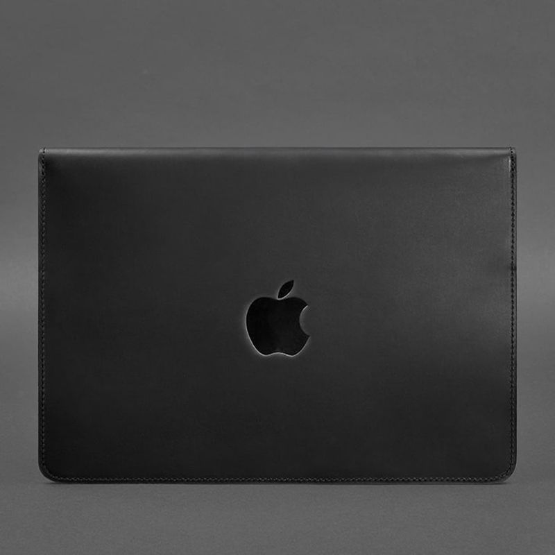 Шкіряний чохол-конверт на магнітах для MacBook 14 Чорний thumbnail popup