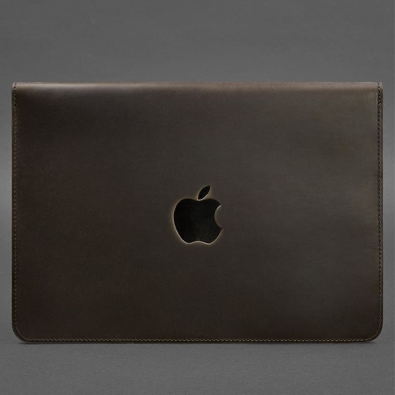 Шкіряний чохол-конверт на магнітах для MacBook 15 дюйм Темно-коричневий thumbnail popup