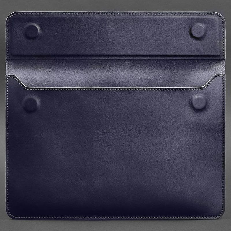 Шкіряний чохол-конверт на магнітах для MacBook 15 дюйм Темно-синій thumbnail popup