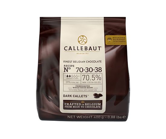Шоколад Бельгийский Callebaut темный горький, каллеты 0,4кг 70-30-38 (60002741) thumbnail popup