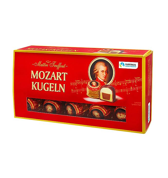 Шоколадні марципанові цукерки в коробці Mozart Kugeln, 200 г (Австрія) thumbnail popup