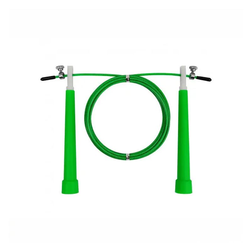 Швидкісна скакалка EasyFit Speed Cable Rope 3 м зі сталевим тросом і підшипниками зелена thumbnail popup