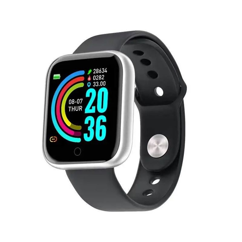 Смарт-годинник Smart Watch Y68 крокомір, підрахунок калорій, кольоровий екран (Y68 Black) thumbnail popup