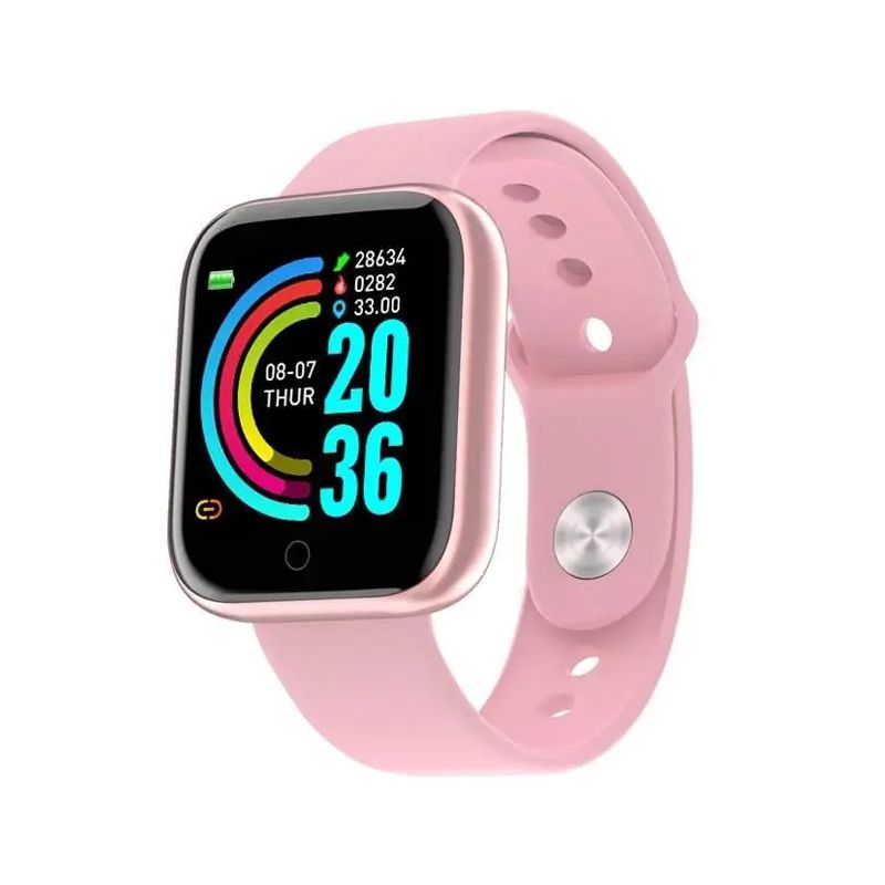 Смарт-годинник Smart Watch Y68 крокомір, підрахунок калорій, кольоровий екран (Y68 Pink) thumbnail popup