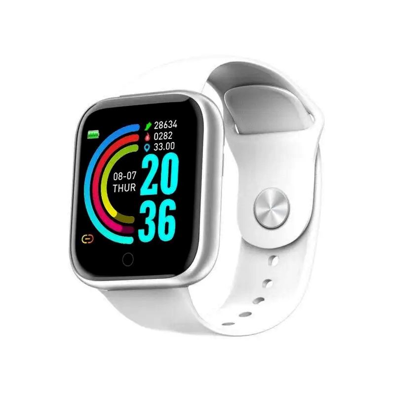Смарт-годинник Smart Watch Y68 крокомір, підрахунок калорій, кольоровий екран (Y68 White) thumbnail popup
