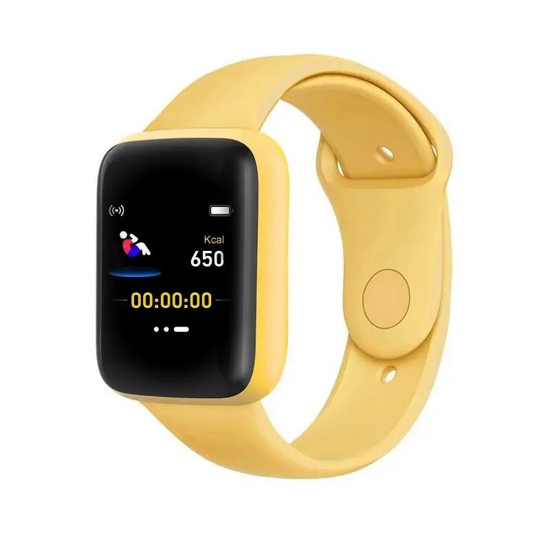 Смарт-годинник Smart Watch Y68 крокомір, підрахунок калорій, кольоровий екран (Y68 Yellow) thumbnail popup