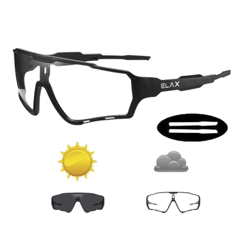 Сонцезахисні велоокуляри ELAX Фотохромні, захист U100%, хамелеон (Black) thumbnail popup