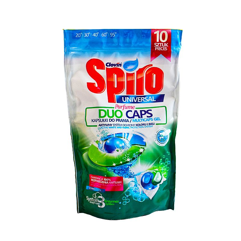 Капсули для прання гелеві Spiro Duocaps Universal для білих та кольорових тканин 10х18г thumbnail popup