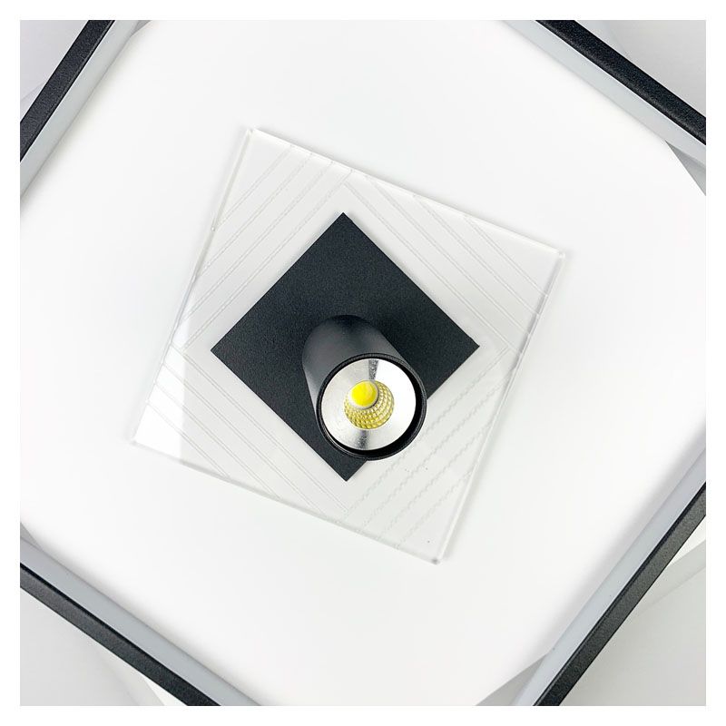 Стельова LED люстра в чорно-білому корпусі thumbnail popup