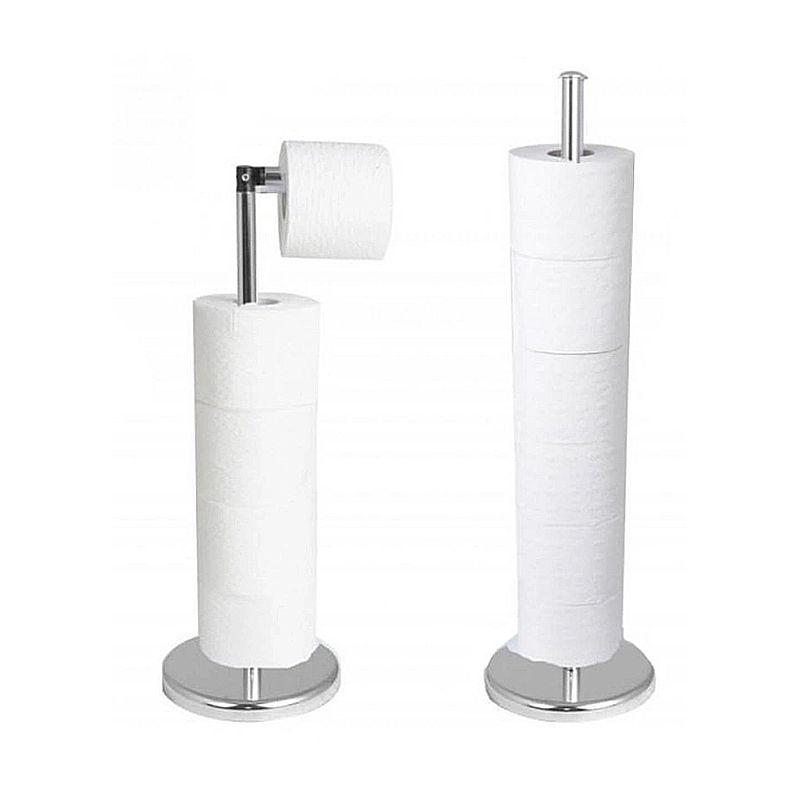 Стійка-тримач туалетного паперу Yoka, P.SP5, окремостояча, чорна, хром thumbnail popup