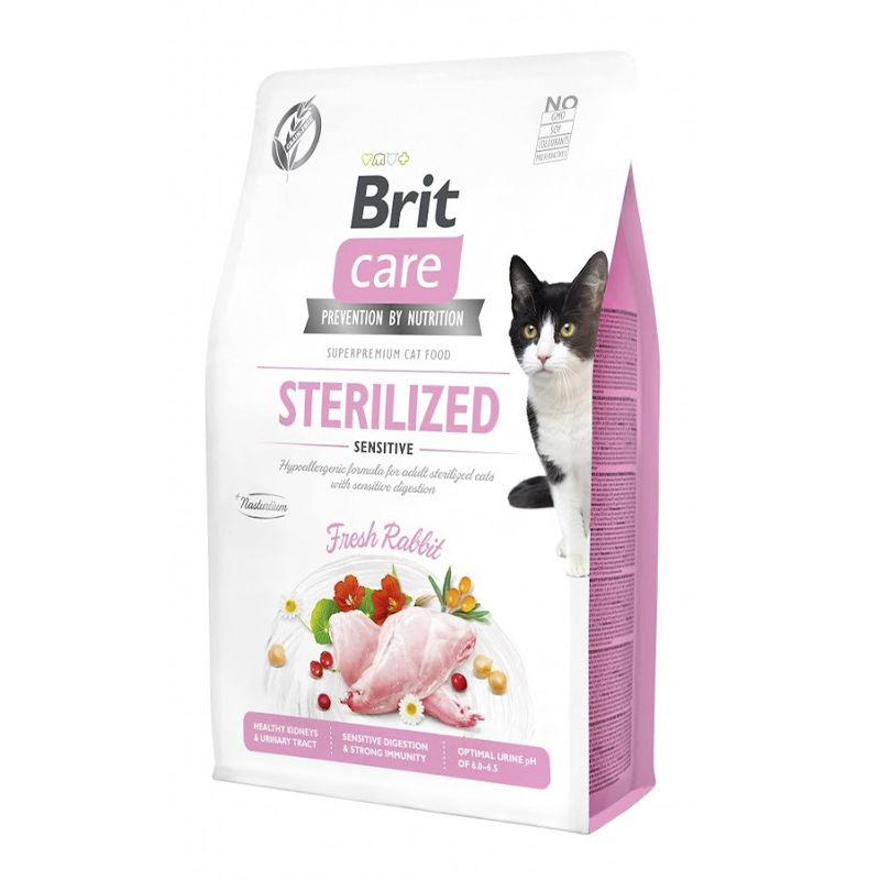 Сухий корм для котів Brit Care Cat Grain Free Sterilized Sensitive 7 кг - кролик thumbnail popup