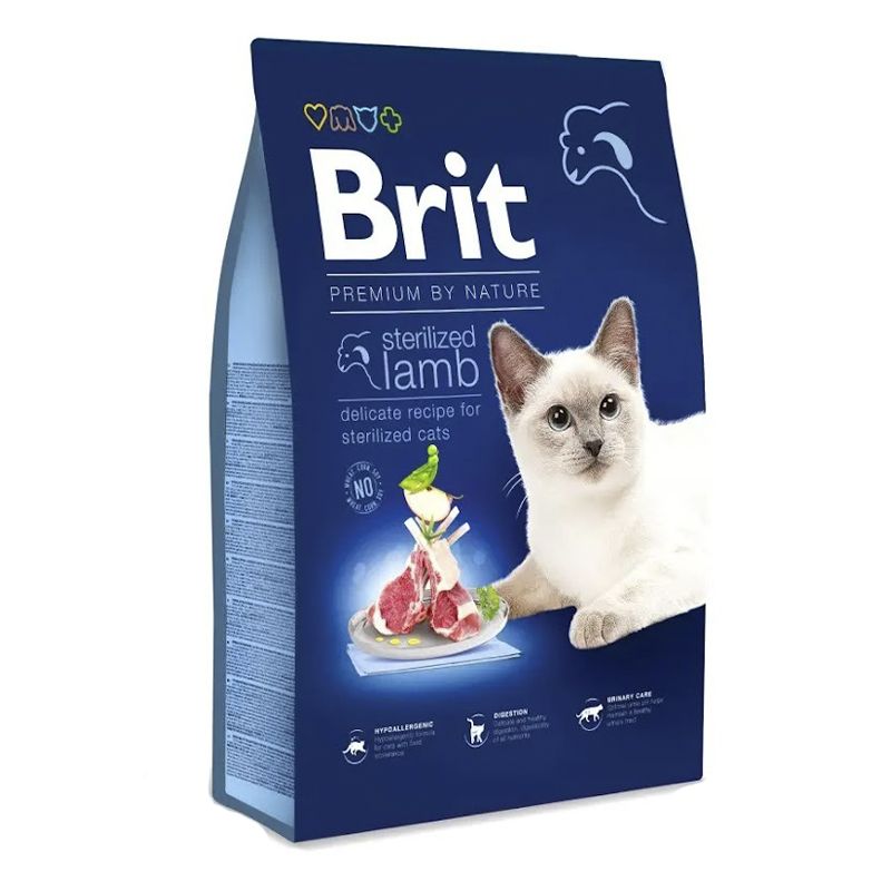 Сухий корм для котів Brit Premium by Nature Cat Sterilized 8 кг - ягня thumbnail popup