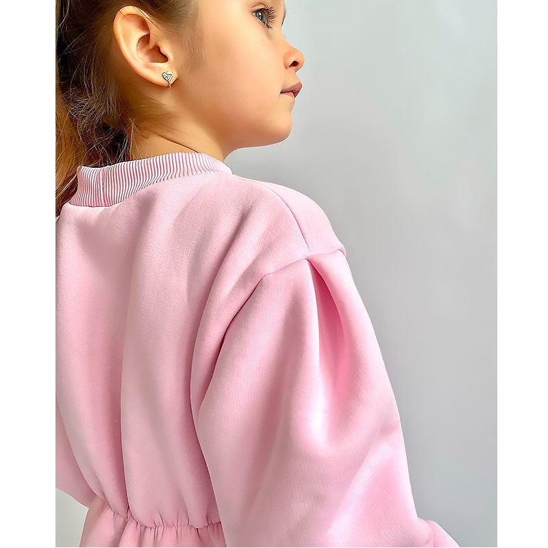 Сукня для дівчинки тепла, тринитка на флісі, рожева, р.152 (251348) thumbnail popup