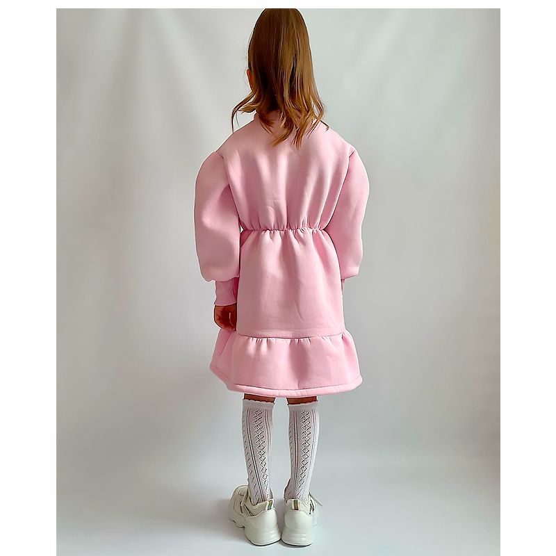 Сукня для дівчинки тепла, тринитка на флісі, рожева, р.80 (251348) thumbnail popup