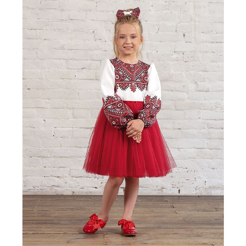 Сукня Zironka червона з орнаментом для дівчинки, р.116 (арт. 3822200701) thumbnail popup