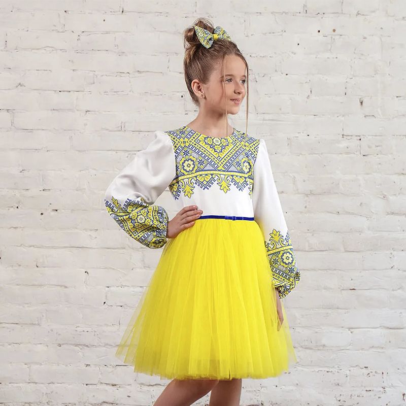 Сукня Zironka жовта з орнаментом для дівчинки, р.116 (арт. 3822200702)
 thumbnail popup