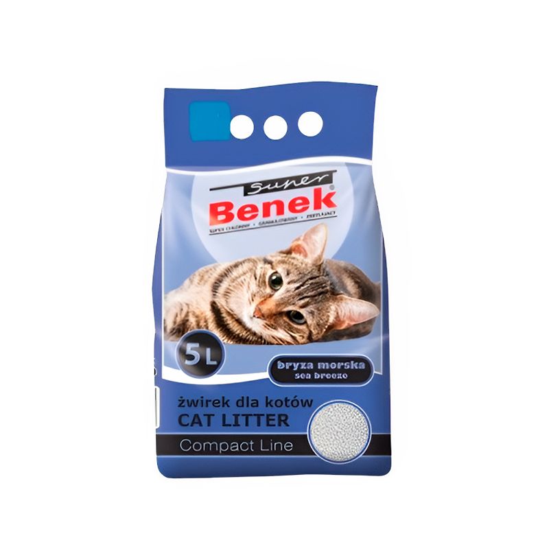 Super Benek Бентонітовий Компактний наповнювач для котячого туалету з ароматом морської свіжості, 5
 thumbnail popup