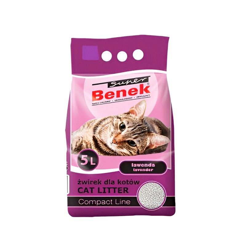 Super Benek Бентонітовий Компактний наповнювач для котячого туалету з ароматом лаванди, 5 л, від 2 ш
 thumbnail popup