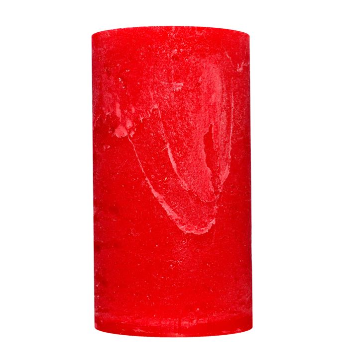 Свічка Рустік Циліндр червоний (5,5 х 10 см, 20 год) - 129676 thumbnail popup