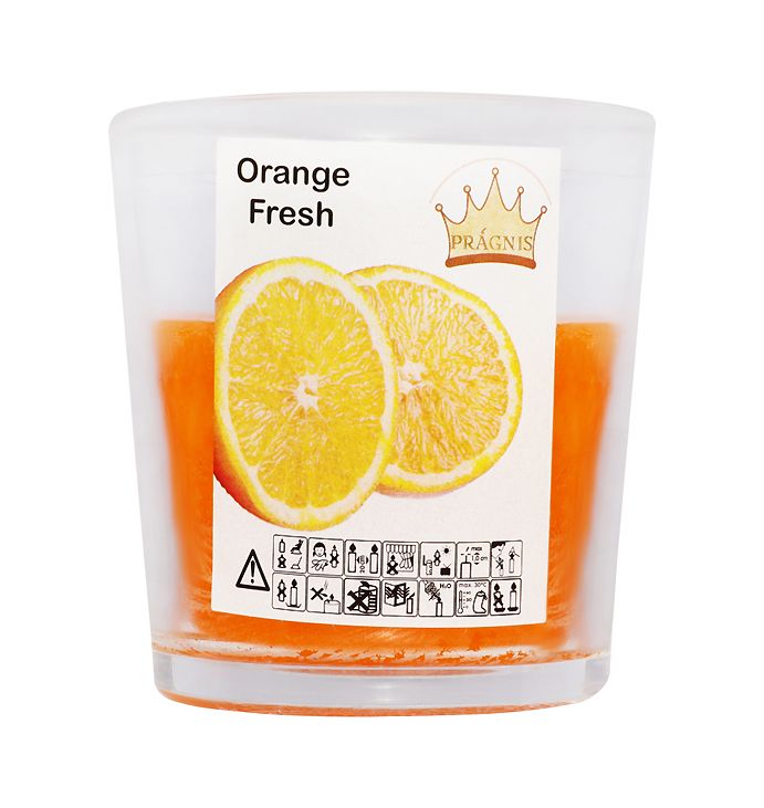 Свічка в стакані (о65-79 х 83 мм, 30 год) АРОМА апельсиновий фреш thumbnail popup