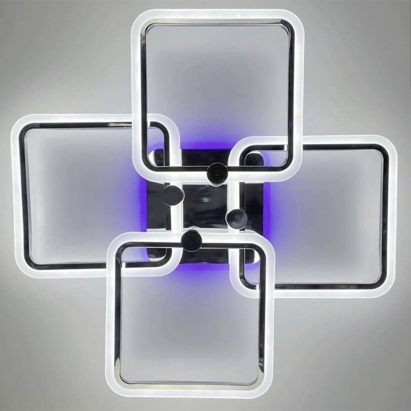Світлодіона люстра chrome на 4 ріжки квадратної форми thumbnail popup
