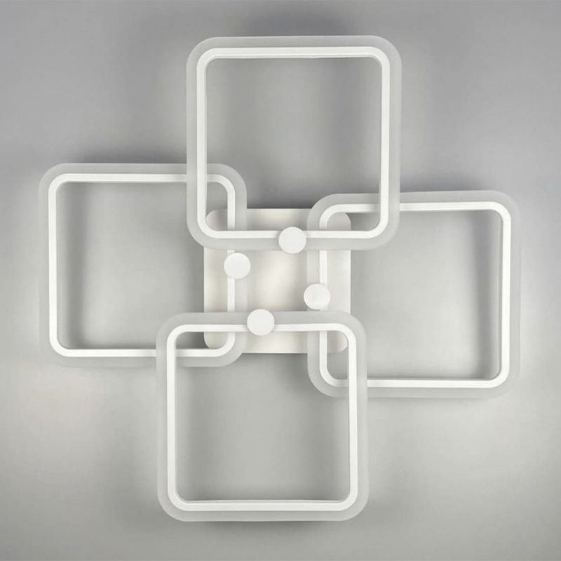 Світлодіона люстра white на 4 ріжки квадратної форми thumbnail popup
