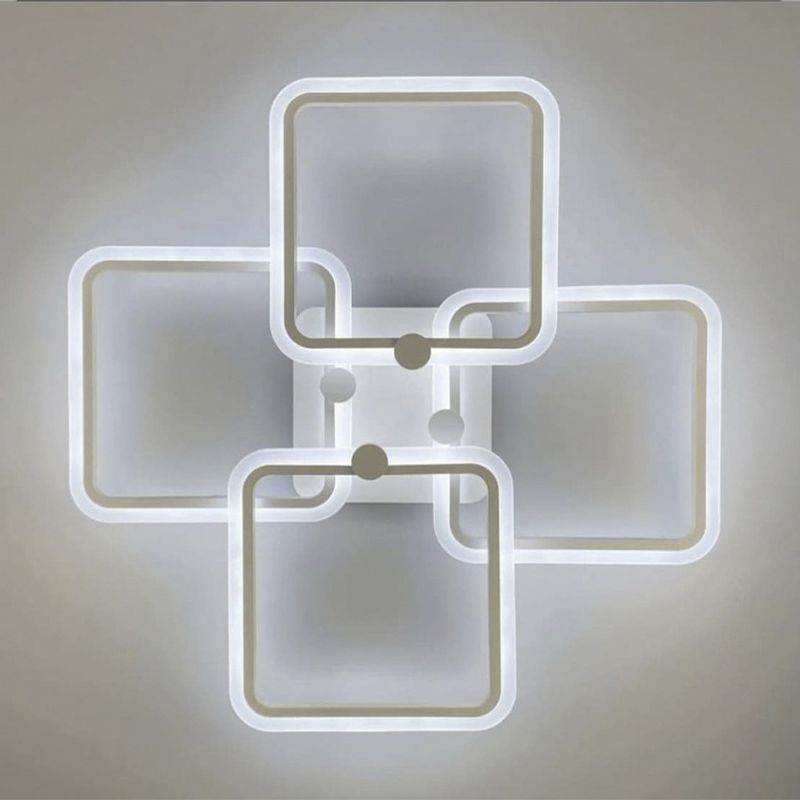 Світлодіона люстра white на 4 ріжки квадратної форми thumbnail popup