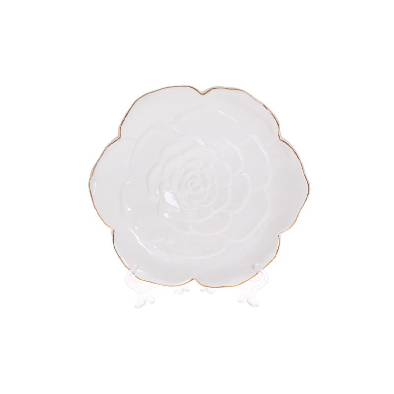 Тарілка Bonadi Rose, керамічна, біла з золотом 16х2,5 см (795-207) thumbnail popup