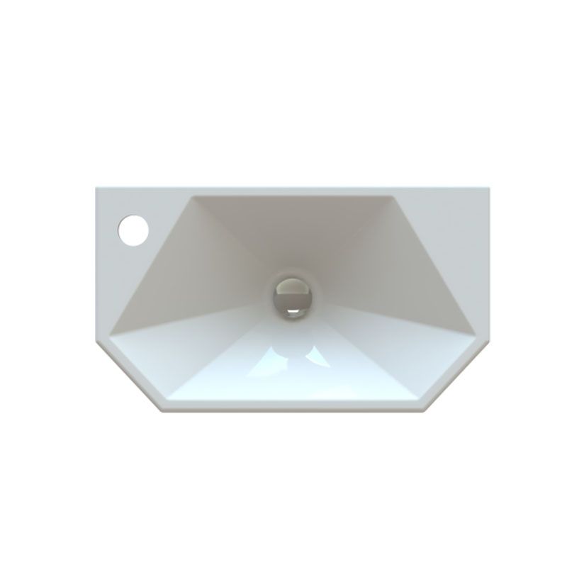Умивальник «Тритон» R Білий А100, прямокутний, литий мармур (158R) thumbnail popup