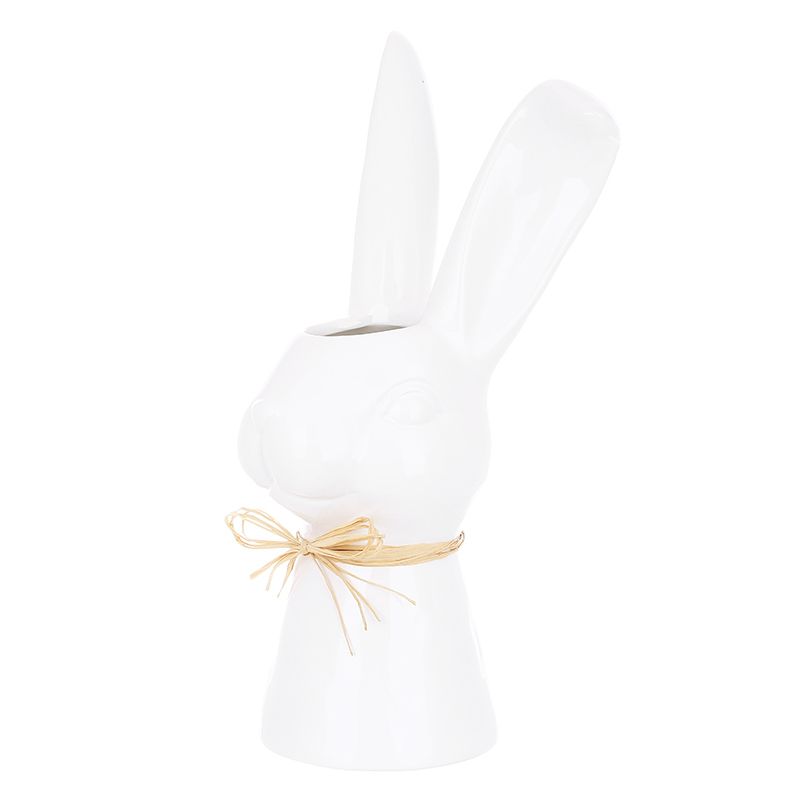 Ваза керамічна Кролик, 36см, колір білий thumbnail popup
