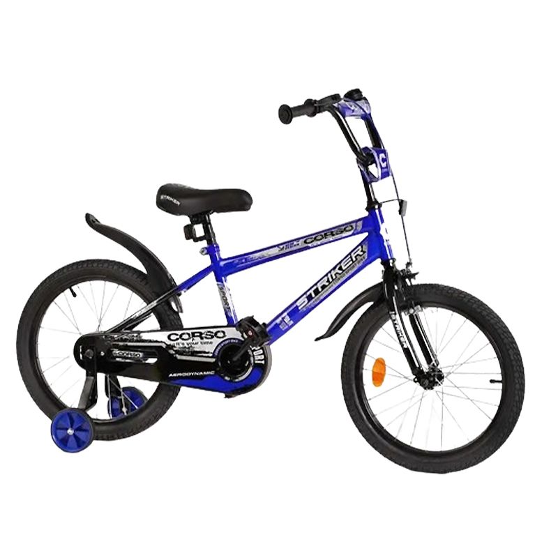 Велосипед 18" дюймів 2-х колісний "CORSO" STRIKER ручне гальмо , дзвіночок, доп. колеса, зібраний на thumbnail popup
