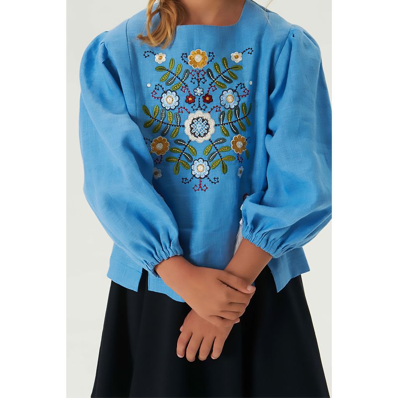Вишита блуза Ukrglamour для дівчинки Веснянка 3, 116 (UKR-0237) thumbnail popup