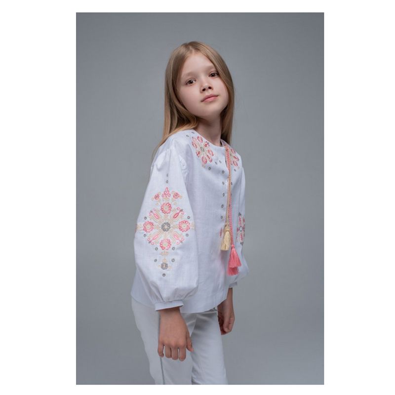 Вишиванка Ukrglamour, для дівчинки вишита блуза White1, р.110 (UKR-0313) thumbnail popup