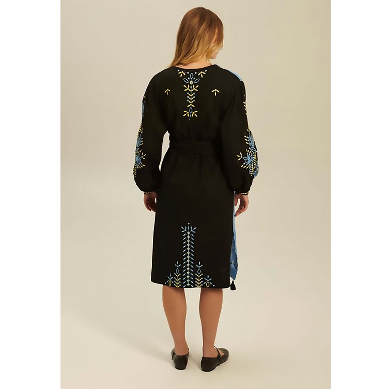 Вишиванка Ukrglamour,  жіноча лляна вишита сукня Жито, р.S (UKR-4237)  thumbnail popup