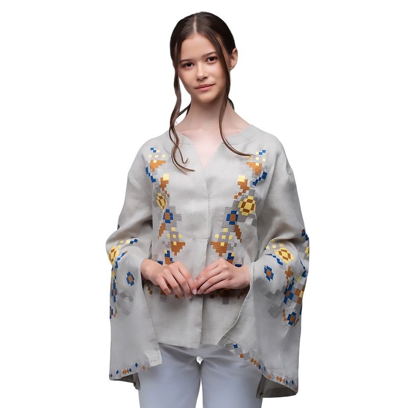Вишиванка Ukrglamour,  жіноча вишита блуза Natural, р.S (UKR-5226) thumbnail popup