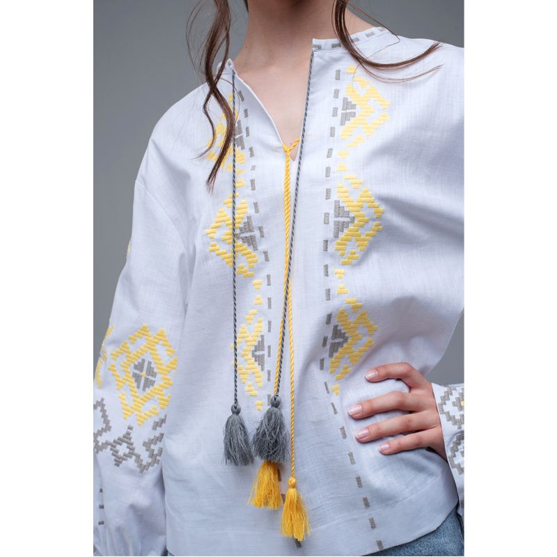 Вишиванка Ukrglamour,  жіноча вишита блуза White, р.XL (UKR-5227) thumbnail popup
