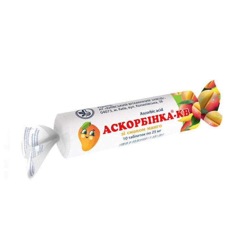 Вітамін-С Аскорбінка-КВ, манго, 25 мг (186472) thumbnail popup