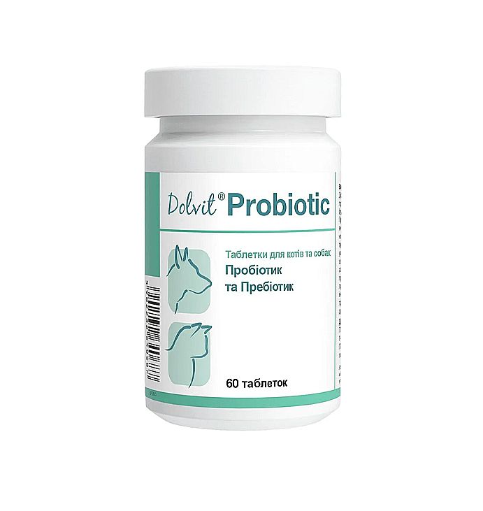 Вітаміни Dolfos Dolvit Probiotic Пробіотик для собак та кішок, 60 табл. thumbnail popup