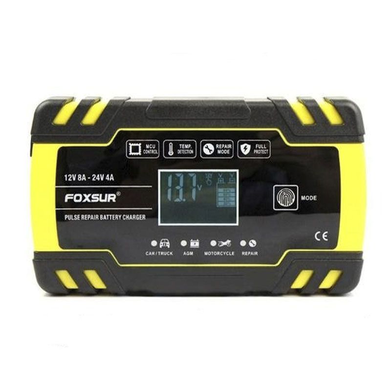Зарядний пристрій автомобільного акумулятора Foxsur 12V-24V 8A thumbnail popup