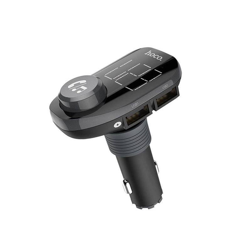 Зарядний пристрій Hoco E45 , FM модулятор/Авто адаптер Happy route car Bluetooth, чорний thumbnail popup